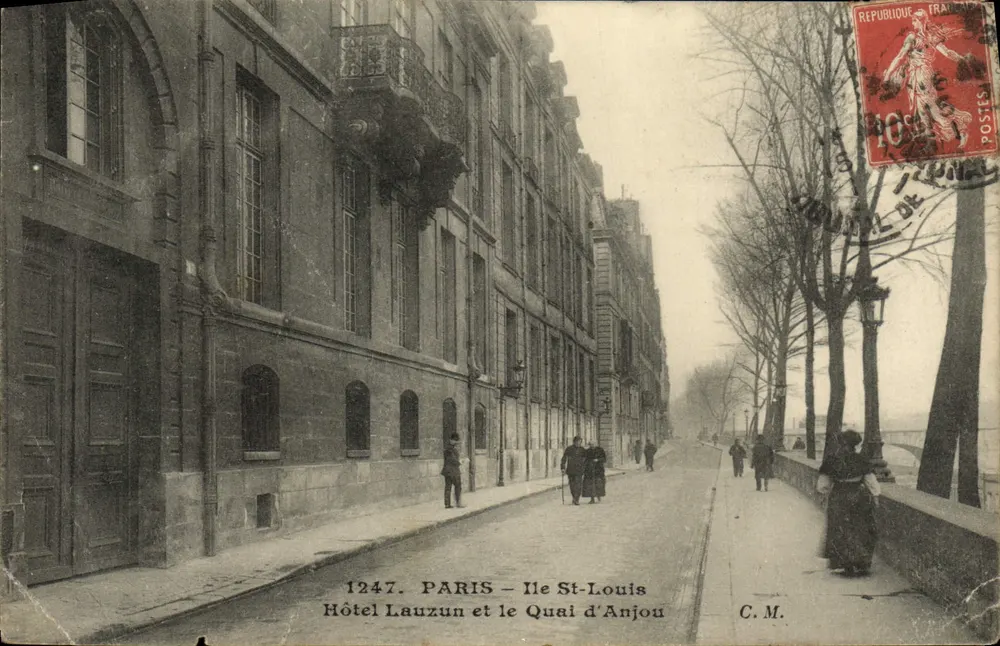 Paris – Île St-Louis — Hotel Lauzun und der Quai d'Anjou — C.M. n°1247 - Vorderseite