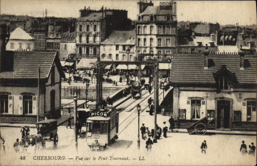 Cherbourg — Ansicht des Drehbrücke — LL - Vorderseite