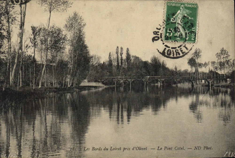 Die Ufer des Loiret bei Olivet — Die Cotet-Brücke — ND Pbot. - Vorderseite