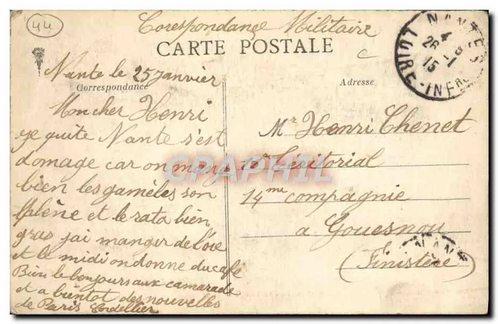 Nantes - Die Loire am Fischmarkt — Artaud-Nouzais, n°423 - Rückseite