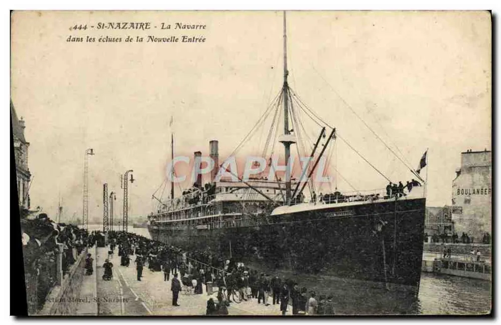 St-Nazaire - La Navarre in den Schleusen der Nouvelle Entrée — Verlag Boulanger, n°444 - Vorderseite