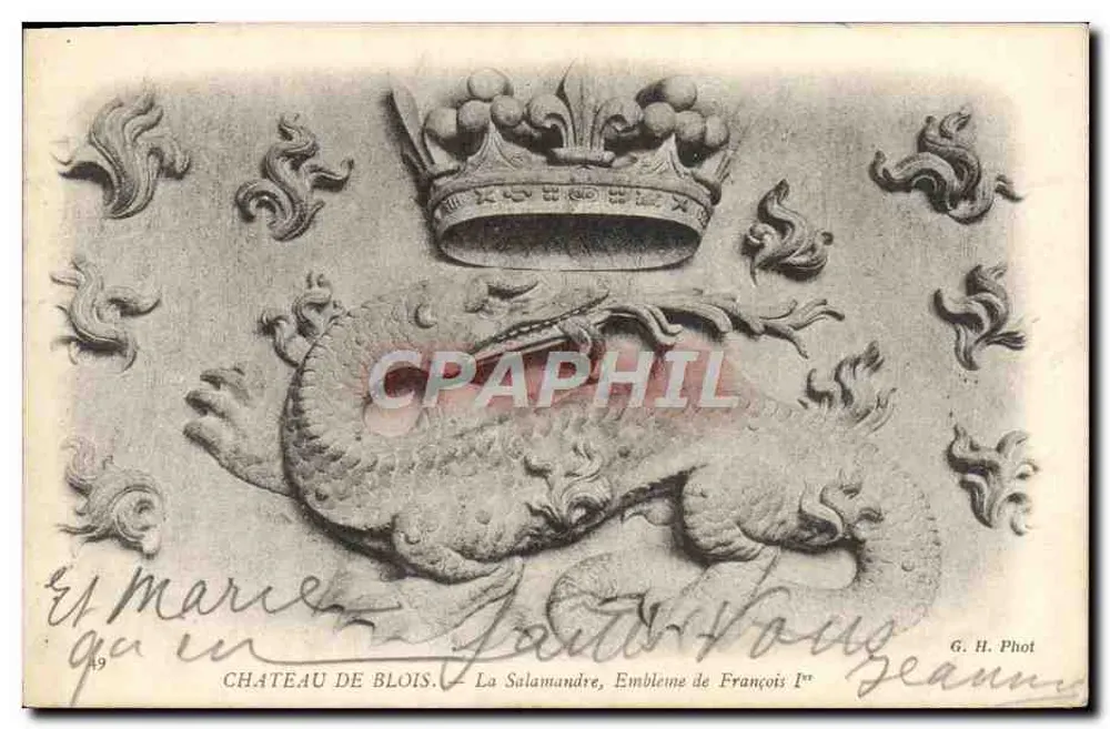 Schloss Blois — Die Salamander, Wappen von Franz I. — G. H. Phot - Vorderseite