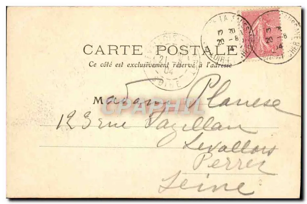 Blois - L'Évêché, vue prise des Jardins — M. T. — Loir-et-Cher 41 - Verso