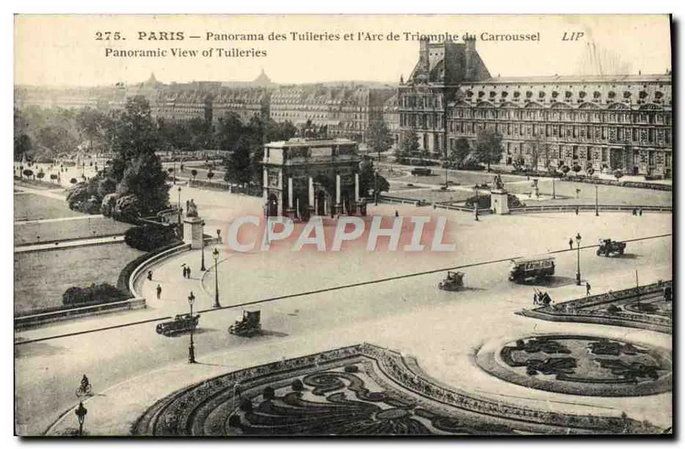 Paris — Panorama der Tuileries und des Arc de Triomphe du Carrousel — LIP - Vorderseite