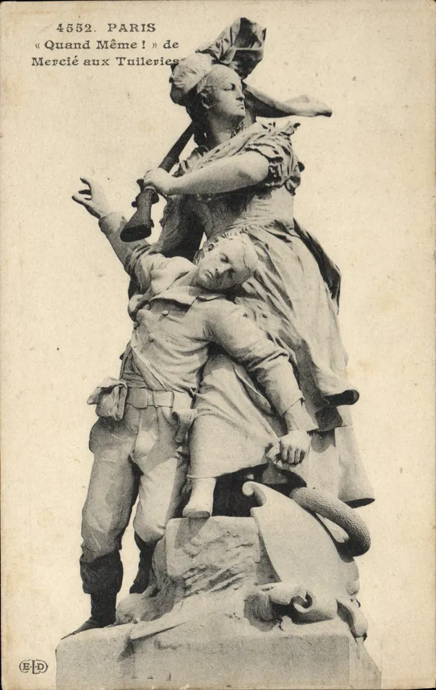 Statue « Quand Même ! » von Mercié in den Tuileries — Paris — Verlag E.P.D. Nr. 4552 - Vorderseite