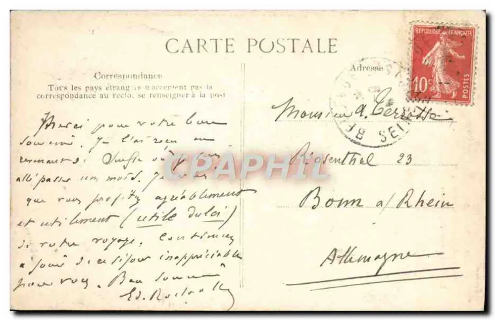 Statue « Quand Même ! » von Mercié in den Tuileries — Paris — Verlag E.P.D. Nr. 4552 - Rückseite