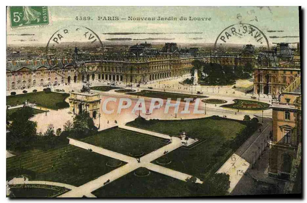 Paris — Neuer Louvre-Garten — Antike Ansichtskarte Nr. 4589, Verlag unbekannt - Vorderseite