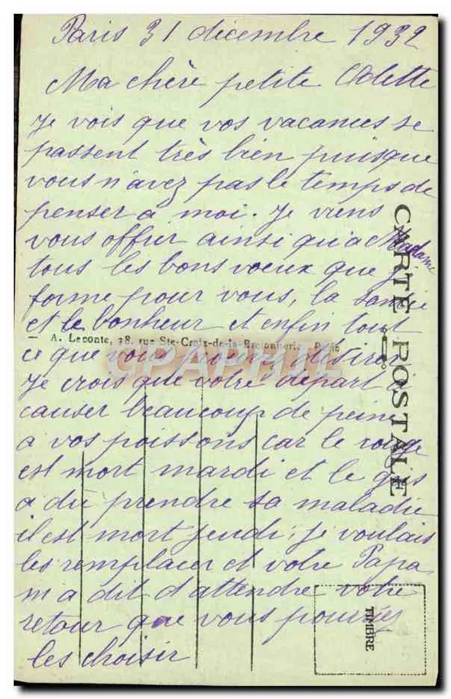 Paris — Arco do Triunfo do Carrousel — A. L. - Verso