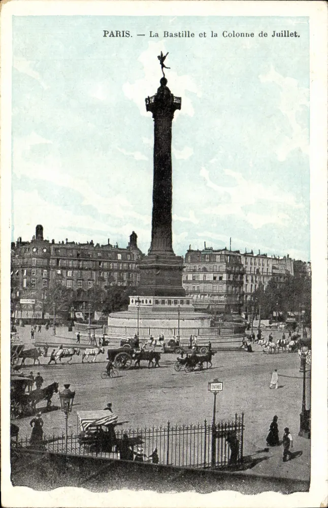 Paris — La Bastille und die Säule vom 14. Juli — Verlag unbekannt, Seriennummer nicht sichtbar - Vorderseite