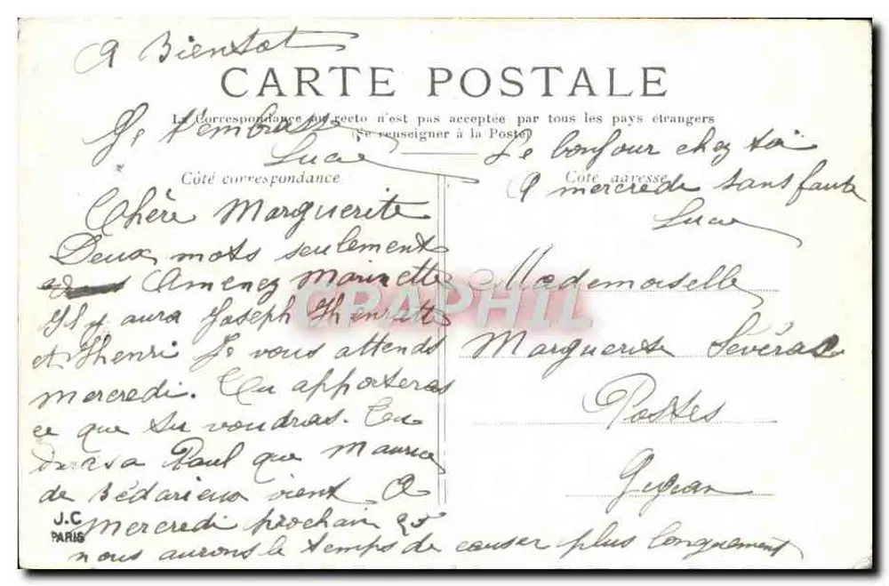 Paris — La Bastille und die Säule vom 14. Juli — Verlag unbekannt, Seriennummer nicht sichtbar - Rückseite