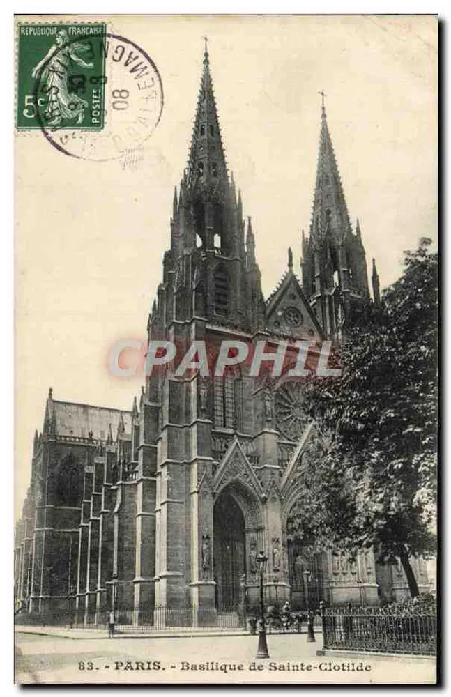 Paris - Basílica de Santa Clotilde — editor anônimo, n° 83 - Frente