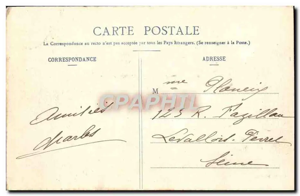 Lunéville - Vista geral — Quantin, litografia-editora - Verso