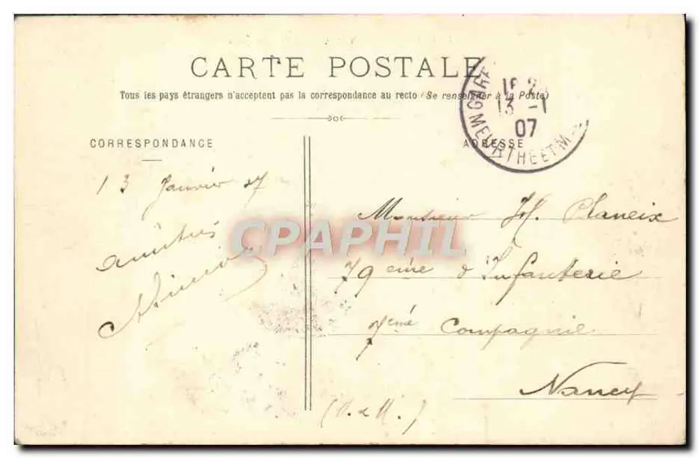 Lunéville - Le Château - Côté des Bosquets — Quantin, lib.-édit. - Rückseite