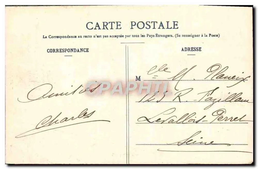 Lunéville - Igreja de São Jacó — Fot. A.B.&C. - Quantin, litografia editada - Verso