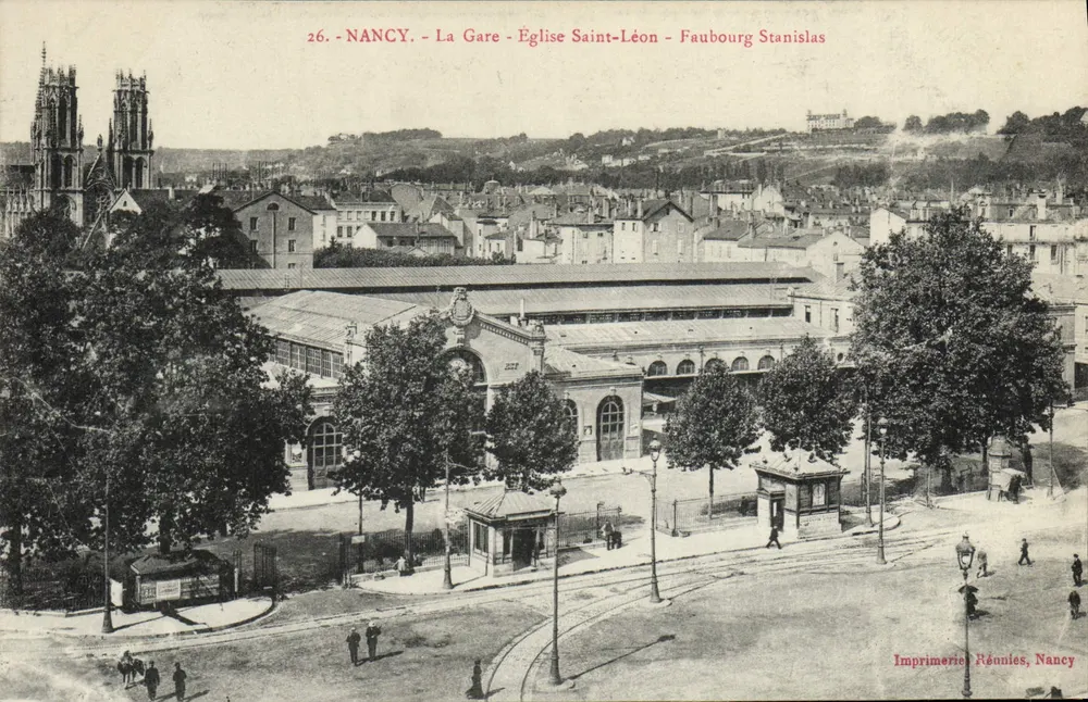 Nancy - Die Station - Kirche Saint-Léon - Viertel Stanislas — Druckerei Rénnies, Nancy, Nr. 26 - Vorderseite