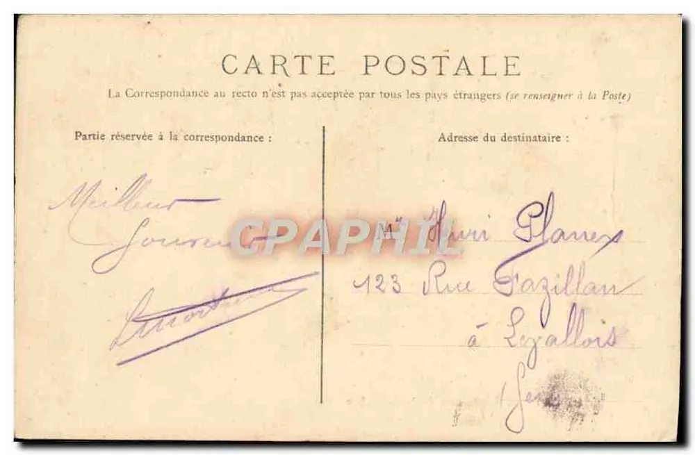 Le Cateau — Wodospad ogrodu publicznego — wydawca nie widoczny - Rewers