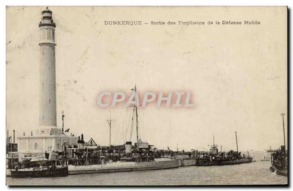 Dunkerque — Sortie des Torpilleurs de la Défense Mobile — éditeur Falciny, Phot.-Edit. Dunkerque - Vorderseite