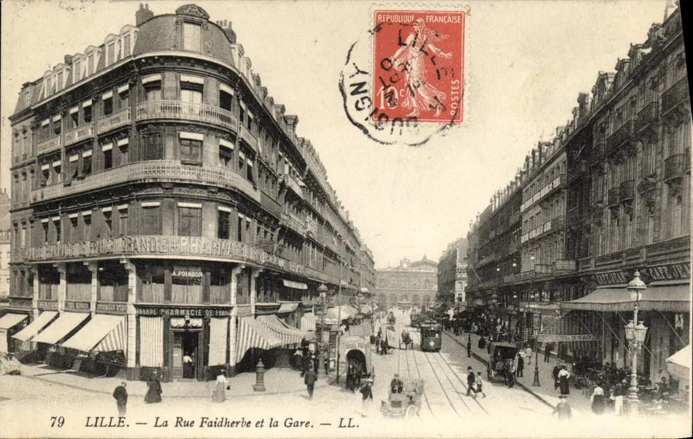 LILLE — Rue Faidherbe und die Station — LL. — Verlag A. POIRSON, Nr. 79 - Vorderseite