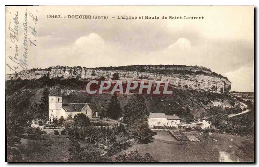 Doucier (Jura) — Die Kirche und Route von Saint-Laurent — Les Éditions G. R. B. Besançon - Vorderseite