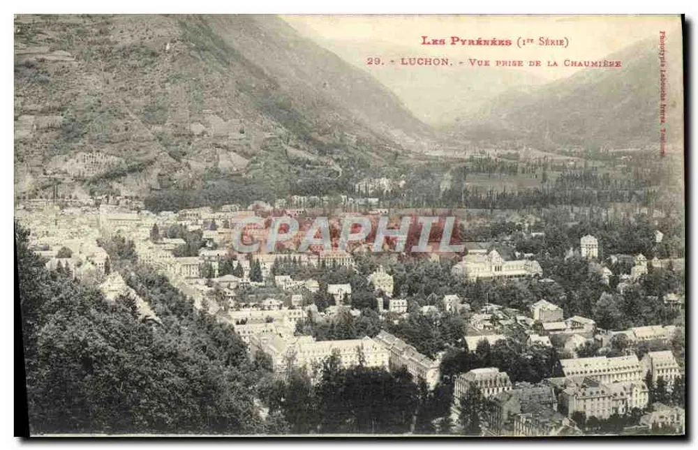 Luchon — Vista tirada da Chaumière — Fototipia Léonide Léonard, Paris - Frente