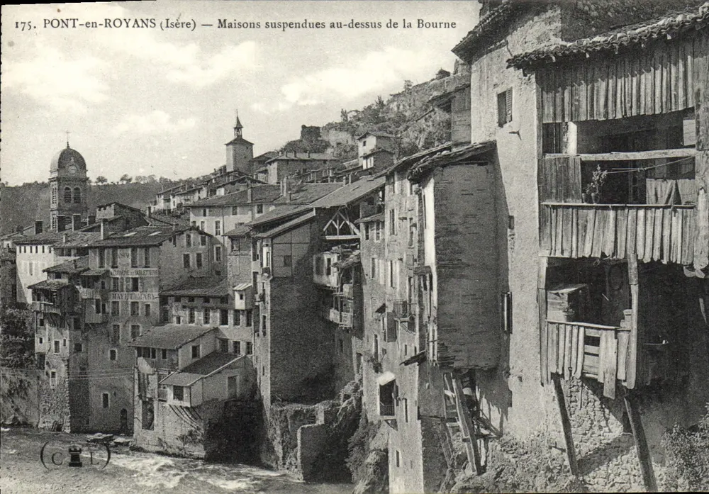 PONT-en-ROYANS (Isère) — Häuser über der Bourne hängen — CIL - Vorderseite
