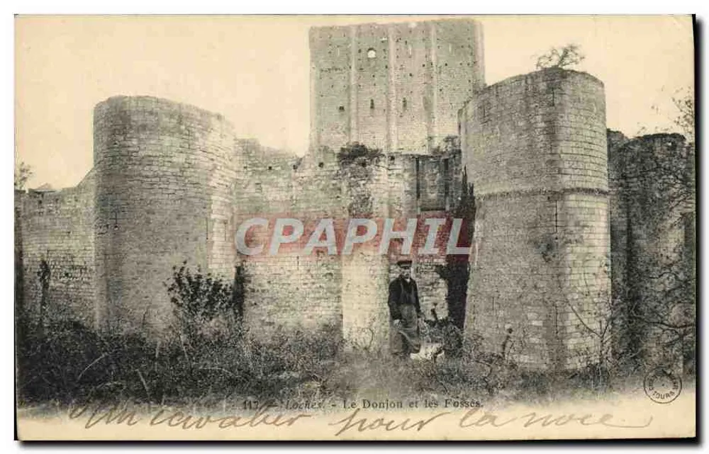 Loches - O Donjon e os Fossos — editor Durand, n° 147 - Frente