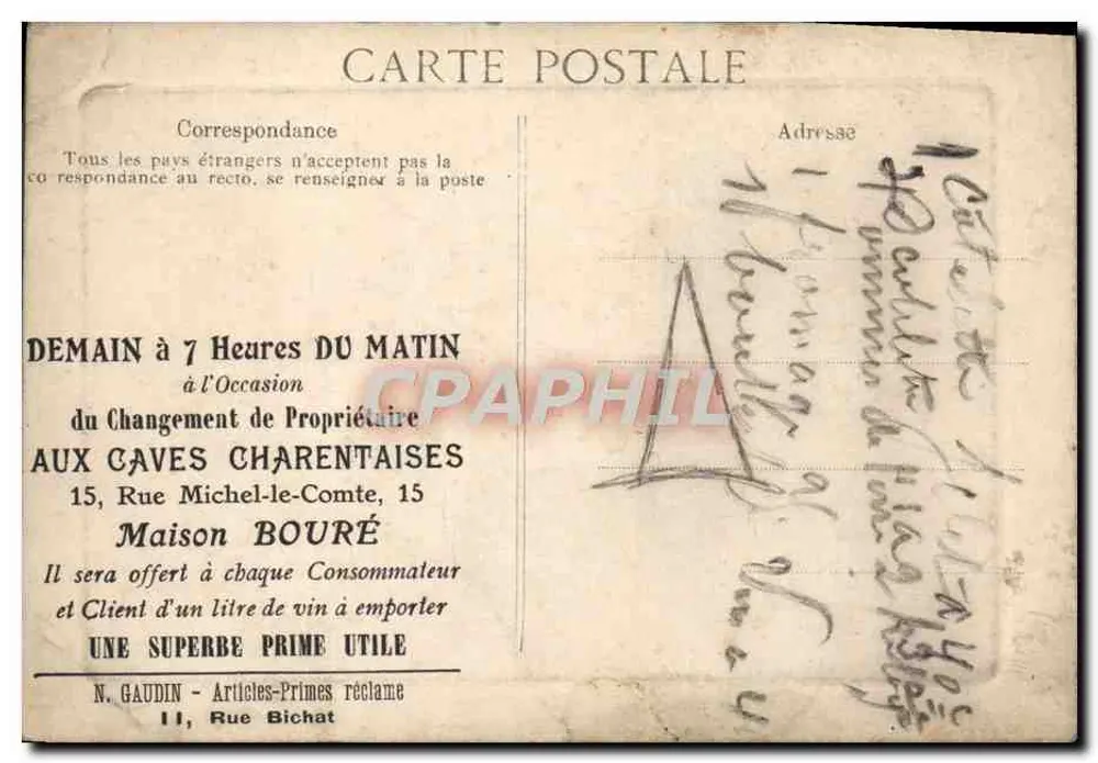 Tours — Le Palais de Justice — éditeur imprimeur non visible - Verso