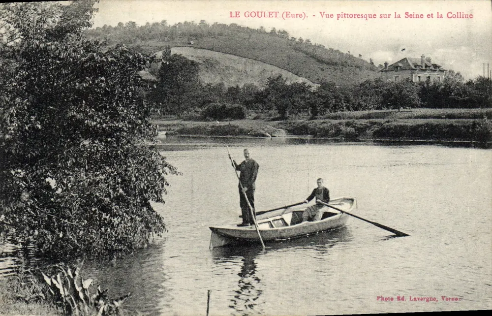 Le Goulet (Eure) — Pittoreske Ansicht der Seine und des Hügels — Photo Rd. Lavergne, Verno - Vorderseite