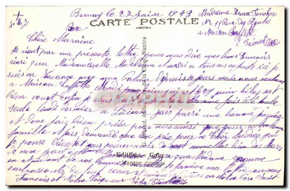 Bernay (Eure) — Innenansicht der Kirche Notre-Dame de la Couture — Verlag Gaby, n°34 - Rückseite