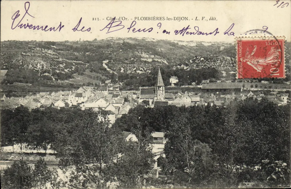 Plombières-les-Dijon — vista panorâmica — L. V., editor - Frente