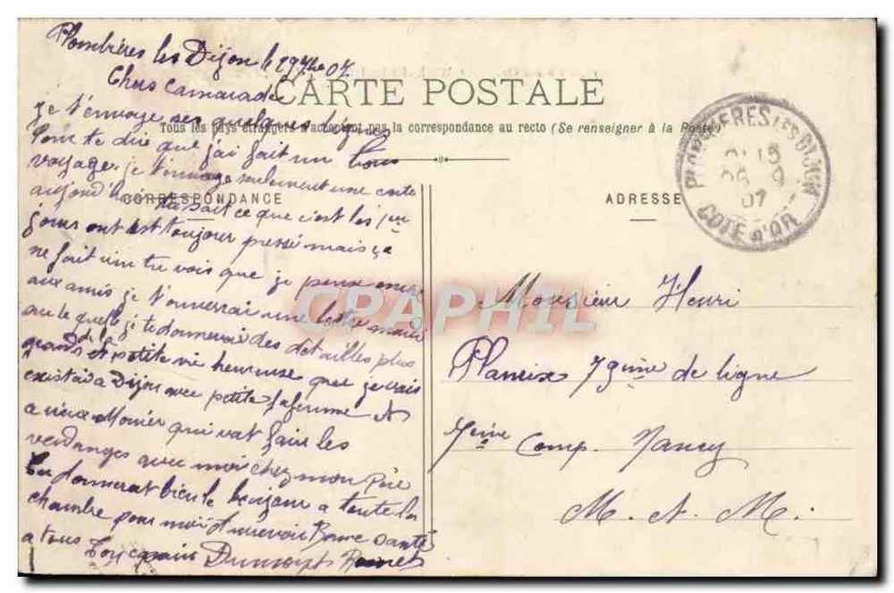 Plombières-les-Dijon — vista panorâmica — L. V., editor - Verso