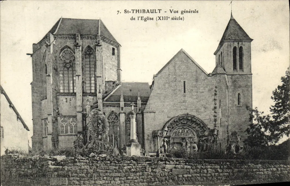 St-THIBAULT - Vista geral da Igreja (século XIII) — Bouchon Perrot-Thébidey, n°7 - Frente