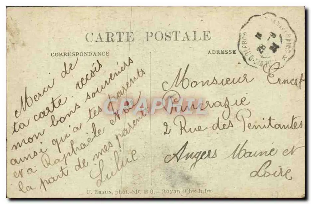 Boyardville — Die Kais — Ile d'Oléron — Charente-Inférieure — F. Braun, phot. édtr. Royan - Rückseite