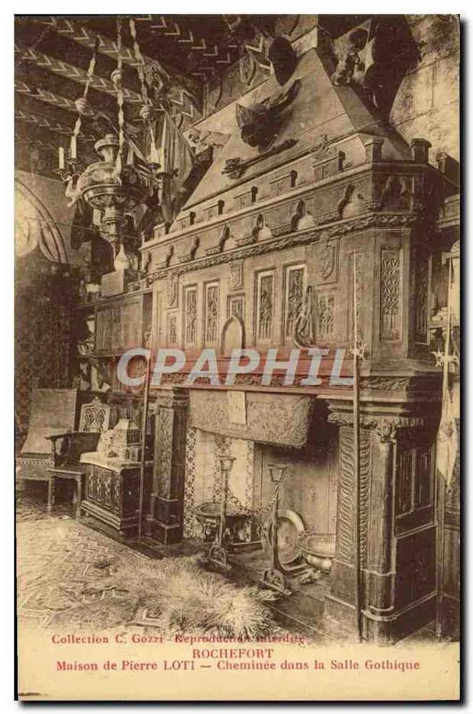 Haus von Pierre LOTI — Kamin in der Gotischen Stube — Sammlung C. Gozzi - Vorderseite