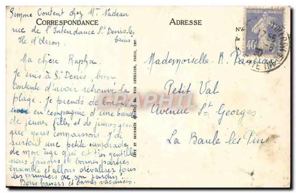 Saint-Denis-d'Oléron — Avenue und Leuchtturm Chassiron — LL - Rückseite