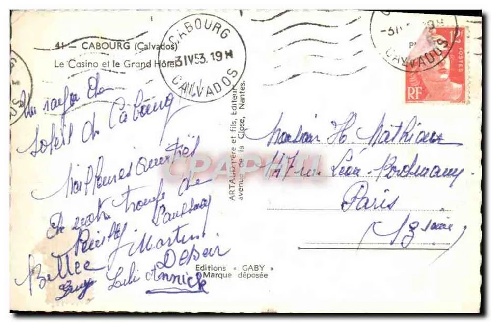 Das Casino und das Grand Hotel — Cabourg — Gaby Editions - Rückseite