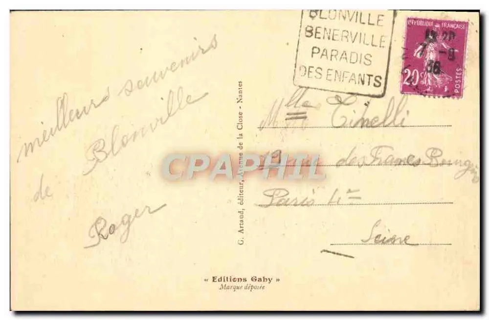 Blonville-sur-Mer (Calvados) — Der Blühende Pavillon — Éditions Gaby, n°39 - Rückseite