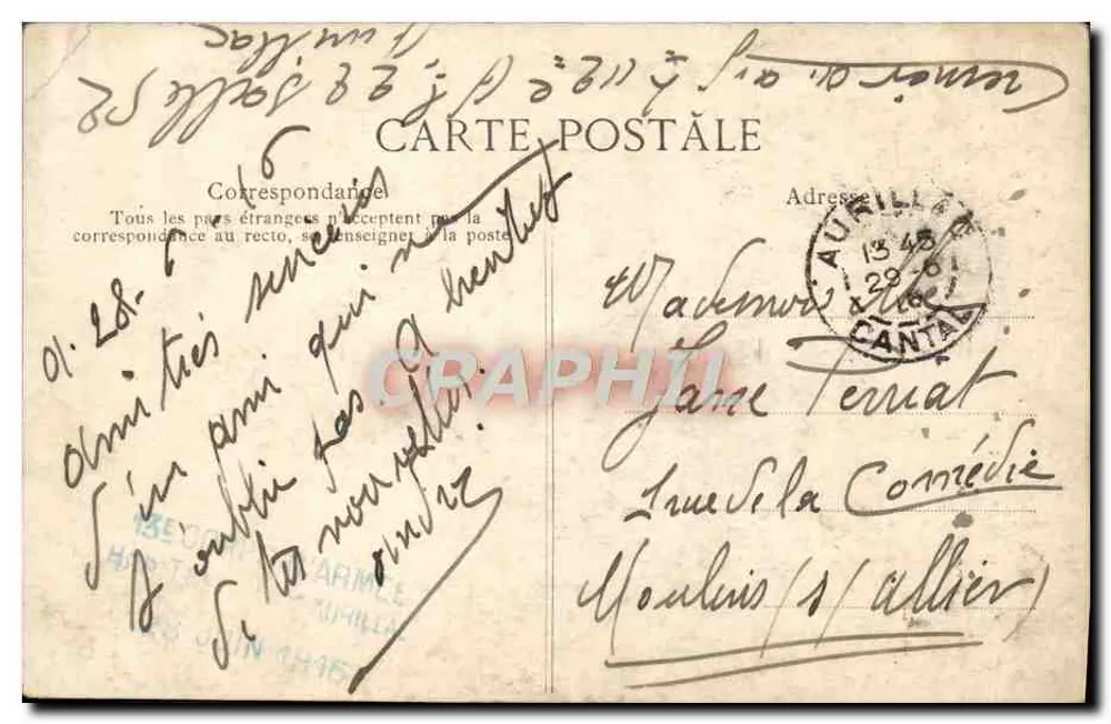 Aurillac (Cantal) — Palácio de Justiça — O Plateau Central - Verso