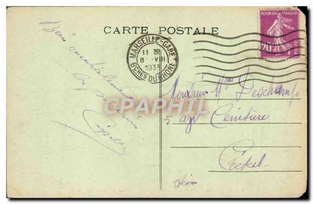 Marseille — Promenade de la Corniche — L'Anse de Maldormé — A. T. - Rückseite