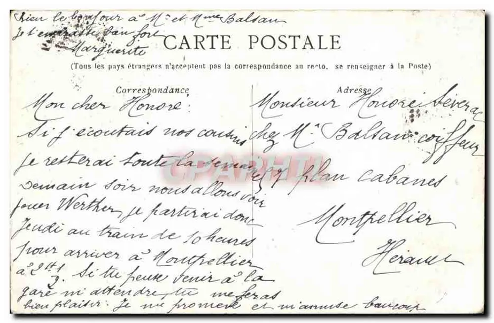 MARSEILLE — Victor Gélu — Verlag nicht sichtbar, Seriennummer nicht lesbar - Rückseite