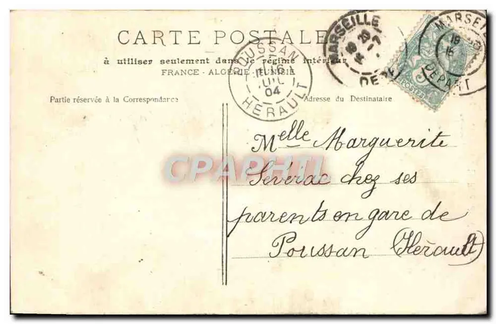 Place des Capucines — Marselha — Fototip. P. Lacour, n° 649 - Verso