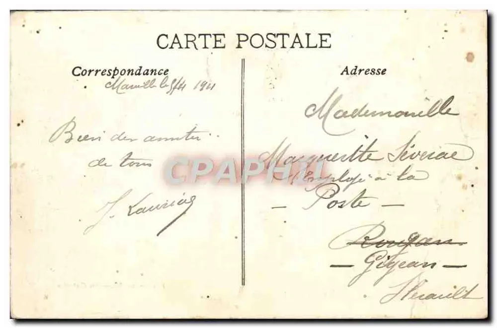 Marseille — O Prado, visto da praia — Edição das Novas Galerias, n° 380 - Verso