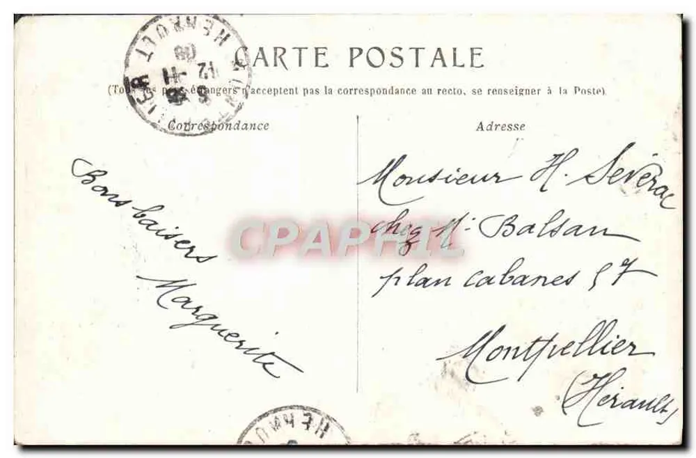 Marseille — Pont de la Fausse Monnaie — Verlag unbekannt, Seriennummer nicht sichtbar - Rückseite