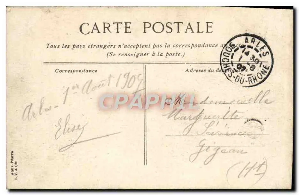 Arles - Arlesienne au Claire - L.Y. & Cie - Verso