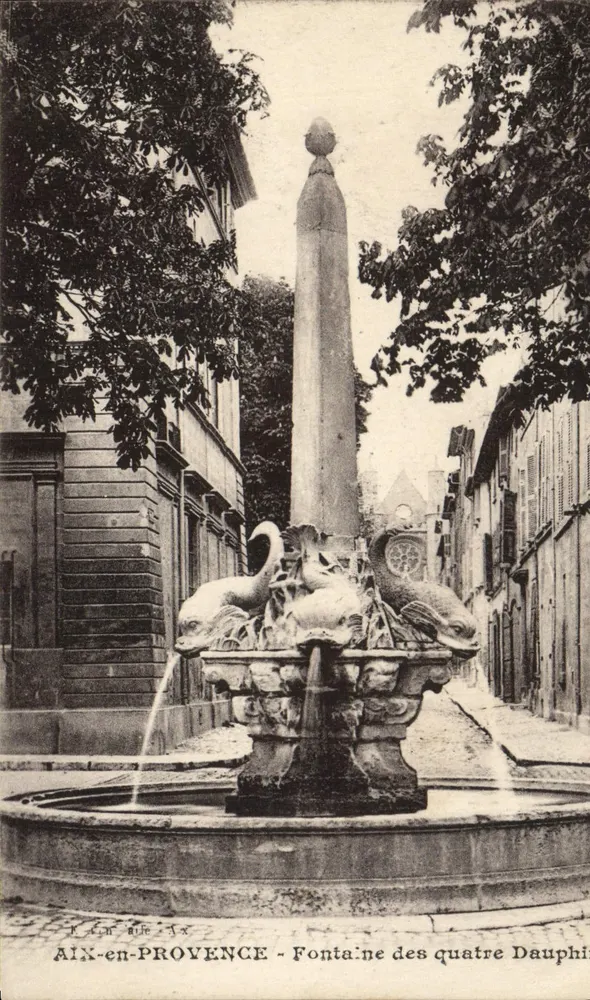 AIX-en-PROVENCE — Fontäne der vier Delfine — Verleger L. Cuny, Nr. 35 - Vorderseite