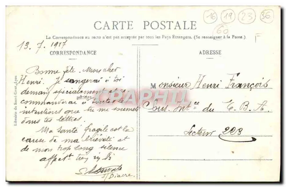 Le Bienheureux J.-M.-B. Vianney, curé d'Ars, sur son lit de mort (1859) — ISOBROMURE (DÉPOSE) — Reproduction interdite - 204 - Verso