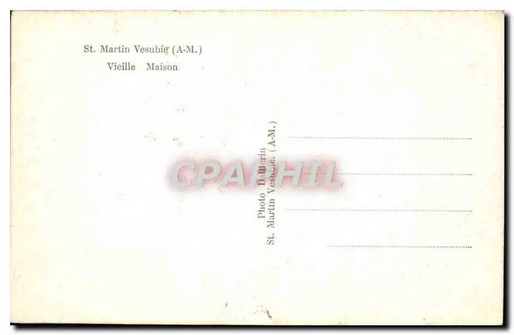 St. Martin Vesubie — Vieille Maison — Photo St. Martin Vesubie (A-M.) - Verso