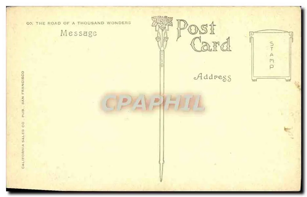 Scenic Railway - Shasta Springs, Cal. — California Sales Co. Publ. — n° 195 - Verso