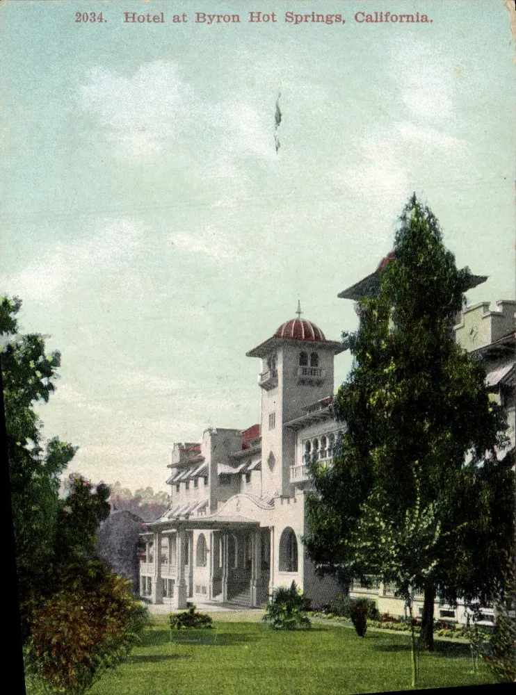 Hotel in Byron Hot Springs, Kalifornien — Verlag Britton & Rey, Nr. 2034 - Vorderseite