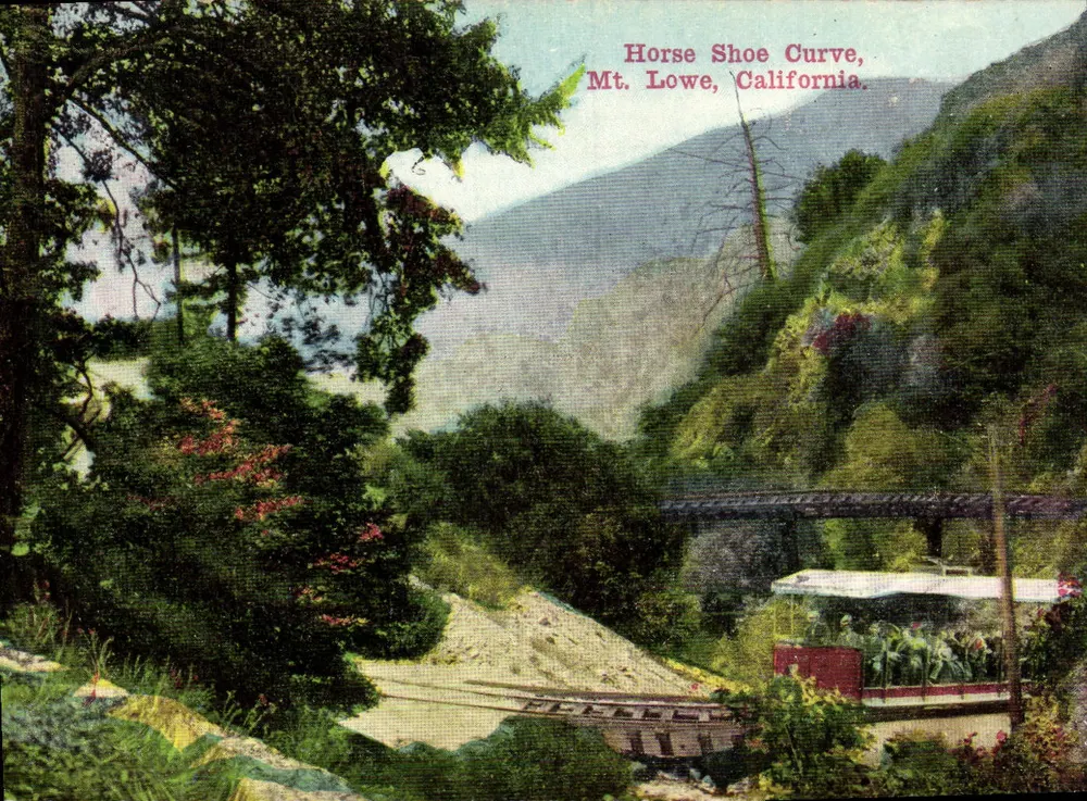 Horse Shoe Curve, Mt. Lowe, Kalifornien — Newman Post Card Co. — C8 - Vorderseite